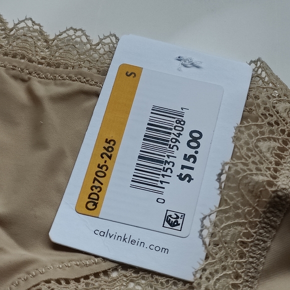NWT CALVIN KLEIN FLIRTY MICRO THONG PANTY IN DESERT SIZE SMALL - Picture 4 of 5